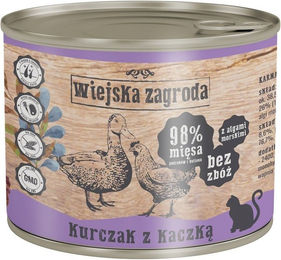 Produktbild von WIEJSKA ZAGRODA Katzen Nassfutter Adult Huhn und Ente Stückchen in Sauce getreidefrei 200 g Dose