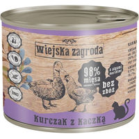 Produktbild von WIEJSKA ZAGRODA Katzen Nassfutter Adult Huhn und Ente Stückchen in Sauce getreidefrei 200 g Dose