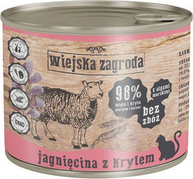 Produktbild von WIEJSKA ZAGRODA Katzen Nassfutter Adult Lamm und Krill Stückchen in Sauce getreidefrei 200 g Dose