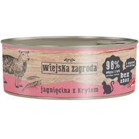 Produktbild von WIEJSKA ZAGRODA Katzen Nassfutter Adult Lamm und Krill Stückchen in Sauce getreidefrei 85 g Dose