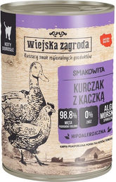 Wiejska Zagroda Katzen Nassfutter Huhn mit Ente Stückchen in Sauce Getreidefrei Adult 12 x 400 g - 12 x 400 g – Bild 1 von 2