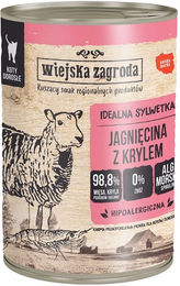 Wiejska Zagroda Katzen Nassfutter Lamm mit Krill Stückchen in Sauce getreidefrei 400g Dose - 12 x 400 g – Bild 1 von 2