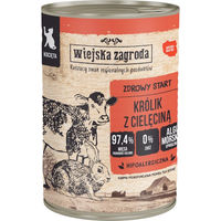 Produktbild von Wiejska Zagroda Katzenfutter Kitten Kaninchen mit Kalbfleisch getreidefrei 12 x 400 g - 6 x 400 g