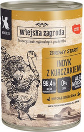 Wiejska Zagroda Kitten Nassfutter Pute und Huhn mit hohem Fleischanteil getreidefrei 400g Dose - 12 x 400 g – Bild 1 von 2