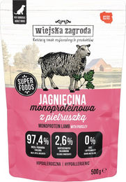 Produktbild von Wiejska Zagroda Monoprotein Hundefutter Adult Lamm und Lachs getreidefrei und glutenfrei 500 g