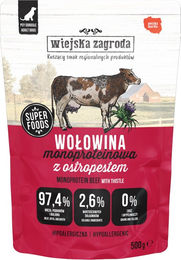 Produktbild von Wiejska Zagroda Monoprotein Hundefutter Adult Rind in Sauce 500 g getreidefrei und glutenfrei
