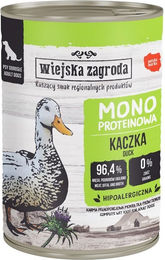 WIEJSKA ZAGRODA Nassfutter Ente Monoprotein für adulte Hunde getreidefrei und glutenfrei 400 g – Bild 1 von 1