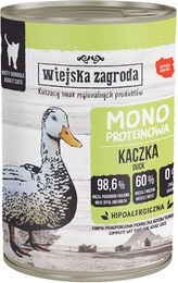 Produktbild von WIEJSKA ZAGRODA Nassfutter Ente Monoprotein für adulte Katzen Stückchen in Sauce 400 g