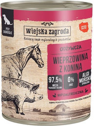 Produktbild von WIEJSKA ZAGRODA Nassfutter für adulte Hunde mit Schweine- und Pferdefleisch in Sauce getreidefrei 800 g