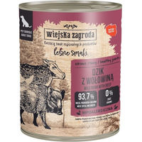 Produktbild von WIEJSKA ZAGRODA Nassfutter für adulte Hunde Wildschwein mit Rind Stückchen in Sauce getreidefrei glutenfrei 800 g