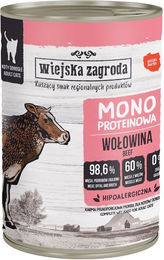 Produktbild von WIEJSKA ZAGRODA Nassfutter für adulte Katzen mit Rind Monoprotein, getreidefrei und glutenfrei, 400 g