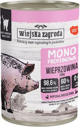 Produktbild von WIEJSKA ZAGRODA Nassfutter für adulte Katzen mit Schweinefleisch Monoprotein Stückchen in Sauce 400 g
