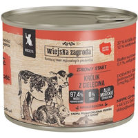 Produktbild von WIEJSKA ZAGRODA Nassfutter für Kitten Kaninchen mit Kalb Stückchen in Sauce getreidefrei glutenfrei 200 g