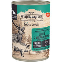 Produktbild von WIEJSKA ZAGRODA Nassfutter Hirsch mit Schweinefleisch für adulte Hunde getreidefrei und glutenfrei 400 g