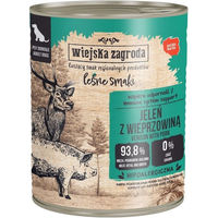 Produktbild von WIEJSKA ZAGRODA Nassfutter Hirsch mit Schweinefleisch für adulte Hunde getreidefrei und glutenfrei 800 g