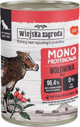 Produktbild von WIEJSKA ZAGRODA Nassfutter Rind Monoprotein für adulte Hunde getreidefrei glutenfrei 400 g