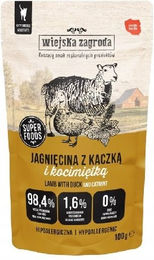 Produktbild von WIEJSKA ZAGRODA Superfoods Katzen Nassfutter Lamm mit Ente und Katzenminze Getreidefrei Pastete 100 g