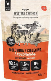 Produktbild von WIEJSKA ZAGRODA Superfoods Katzen Nassfutter Rind und Kalb mit Katzenminze Pastete getreidefrei für adulte Katzen 100 g