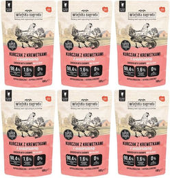 WIEJSKA ZAGRODA Superfoods Nassfutter Huhn mit Garnelen und Baldrian Pastete für adulte Katzen getreidefrei 6x100 g – Bild 1 von 1