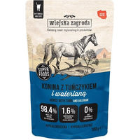 Produktbild von WIEJSKA ZAGRODA Superfoods Nassfutter Pastete mit Pferdefleisch und Thunfisch für adulte Katzen getreidefrei 100 g
