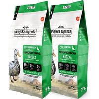 Produktbild von WIEJSKA ZAGRODA Trockenfutter Ente Monoprotein für adulte Hunde getreidefrei glutenfrei 2x12 kg