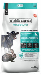 Wiejska Zagroda Trockenfutter für Hunde mit Kalbfleisch und Kaninchen zur Unterstützung des Mikrobioms Adult 12kg – Bild 1 von 1