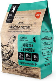 Produktbild von WIEJSKA ZAGRODA Trockenfutter Huhn und Lachs für Kätzchen getreidefrei und glutenfrei 400 g