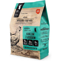 Produktbild von WIEJSKA ZAGRODA Trockenfutter Huhn und Lachs für Kätzchen getreidefrei und glutenfrei 400 g