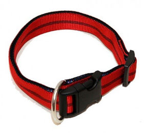 Wienerlock Hundehalsband aus Nylon in Rot mit Zugentlastung und wasserabweisender Beschichtung 55-90cm – Bild 1 von 2