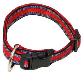 Wienerlock Hundehalsband aus Polyamid Rot mit Muster 55-90cm mit Zugentlastung und wasserabweisender Eigenschaft – Bild 1 von 2