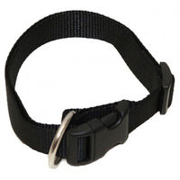 Produktbild von Wienerlock Hundehalsband aus Soft Nylon in Schwarz 25-35cm mit Zugentlastung