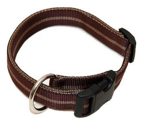 Wienerlock Hundehalsband aus wasserabweisendem Nylon in Braun – Bild 1 von 2