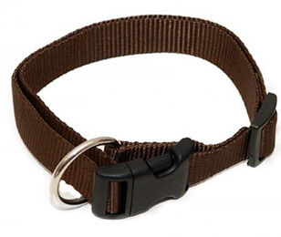 Wienerlock Hundehalsband aus wasserabweisendem Nylon in Braun – Bild 1 von 2