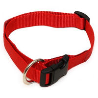 Produktbild von Wienerlock Hundehalsband aus wasserabweisendem Polyamid in Rot mit Zugentlastung 55-90cm