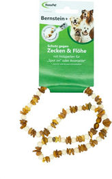 Wild & Fein Bernsteinkette Zecken- und Flohhalsband für Hunde aus Holz in Braun XS – Bild 1 von 2