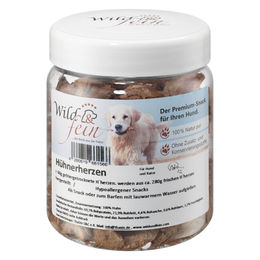 Wild & Fein Hühnerherzen Hundesnack gefriergetrocknet getreidefrei Monoprotein 60g - 60 g – Bild 1 von 2