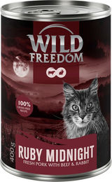 Produktbild von Wild Freedom Adult Katzenfutter Ruby Midnight Schwein Rind und Kaninchen getreidefrei 6 x 400 g - 6 x 400 g
