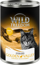 Produktbild von Wild Freedom Adult Sterilised Katzenfutter Kaninchen & Huhn getreidefrei 6 x 400 g - 6 x 400 g