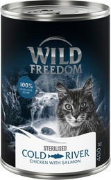 Produktbild von Wild Freedom Adult Sterilised Katzenfutter Lachs und Huhn getreidefrei 6 x 400 g - 6 x 400 g