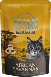 Wild Freedom African Savannas Nassfutter für Katzen Huhn mit Rind und Ziege 8 x 85 g – Bild 1 von 1