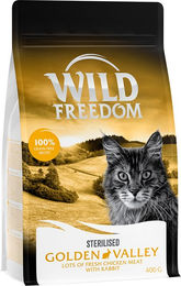 Produktbild von Wild Freedom Golden Valley Adult Sterilised Katzenfutter Kaninchen und Huhn getreidefrei 400 g - 400 g
