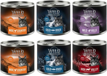 Produktbild von Wild Freedom Katzen Nassfutter Adult Getreidefrei Mixpaket 6 x 200 g - 6 x 200 g