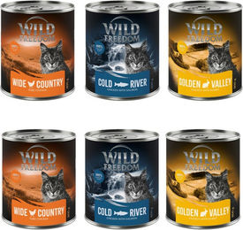 Wild Freedom Katzen Nassfutter Adult Mixpaket Huhn Lachs Kaninchen getreidefrei mit hohem Fleischanteil 6 x 800 g - 6 x 800 g – Bild 1 von 1