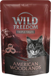 Wild Freedom Katzen Nassfutter American Woodlands Huhn mit Rind Stückchen in Sauce getreidefrei 8 x 85 g – Bild 1 von 1