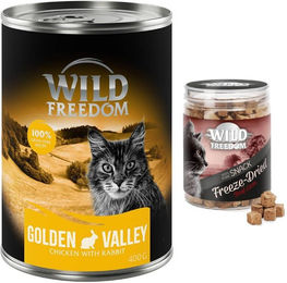 Produktbild von Wild Freedom Katzen Nassfutter Kombi-Paket Adult Kaninchen Huhn und Hühnerherzen Getreidefrei 24 x 400 g plus 3 x 45 g RAW - 6 x 400 g