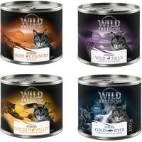 Produktbild von Wild Freedom Katzenfutter Adult Sterilised Mixpaket Getreidefrei 6 x 200 g mit Huhn Lachs Kaninchen und Ente