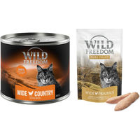 Produktbild von Wild Freedom Kombi-Paket für Katzen Adult: 24 x 200 g Nassfutter Huhn pur und 3 x 100 g Hühnerfilet Snacks, getreidefrei und mit hohem Fleischanteil - 6 x 200 g