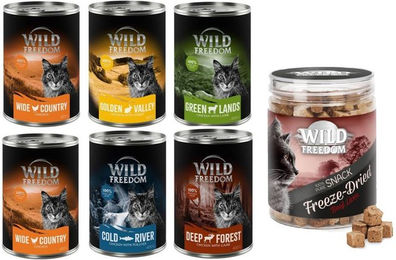 Produktbild von Wild Freedom Kombi-Paket Katzen Adult Getreidefrei Nassfutter und RAW Mix mit Huhn, Wild und Hühnerherzen - 27 x 400 g