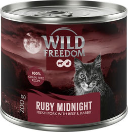 Produktbild von Wild Freedom Ruby Midnight Katzen Nassfutter Adult Schwein Rind und Kaninchen Getreidefrei 6 x 200 g - 6 x 200 g