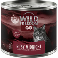 Produktbild von Wild Freedom Ruby Midnight Katzen Nassfutter Adult Schwein Rind und Kaninchen Getreidefrei 6 x 200 g - 6 x 200 g